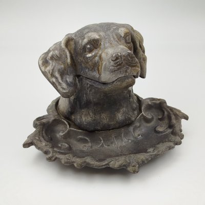купить Чернильница "Голова собаки", силумин, крашение, СССР, 1960-1970 гг.