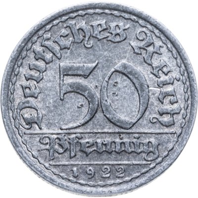 купить Германия (Веймарская республика) 50 пфеннигов 1922 "F"
