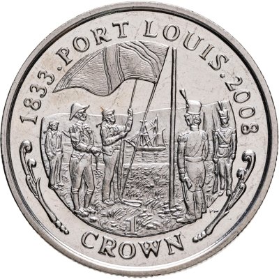 купить Фолклендские острова 1 крона 2008 "175 лет Порт-Луи"