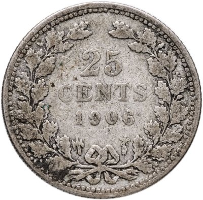 купить Нидерланды 25 центов (cents) 1906