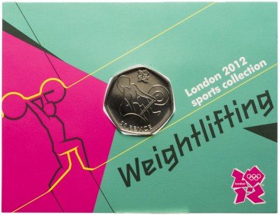 Купить Великобритания 50 пенсов 2011 "XXX летние Олимпийские Игры, Лондон 2012 - Тяжелая атлетика"