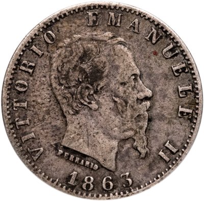 купить Италия 20 чентезимо (centesimi) 1863, знак монетного двора: "M" - Милан