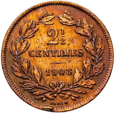 купить Люксембург 2 1/2 сантима 1908