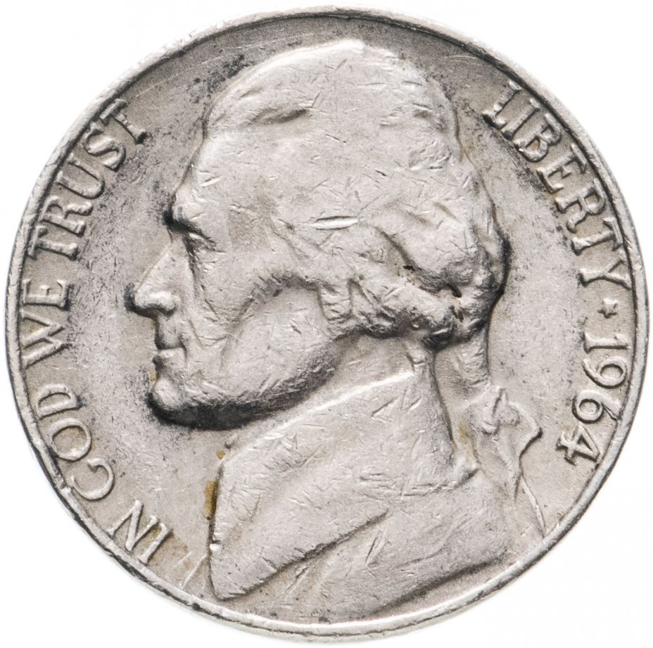 купить США 5 центов (cents) 1964 без отметки монетного двора - Филадельфия