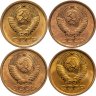 Купить Набор из 4 монет 1 копейка 1972-1990