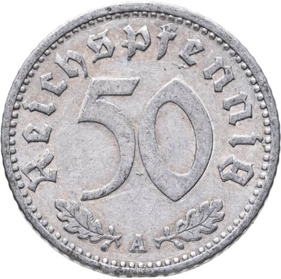купить Германия, Третий рейх 50 рейхспфеннигов 1935, знак монетного двора "A" — Берлин