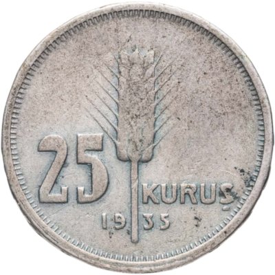 купить Турция 25 курушей (kurus) 1935