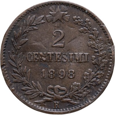 купить Италия 2 чентезимо (centesimi) 1898