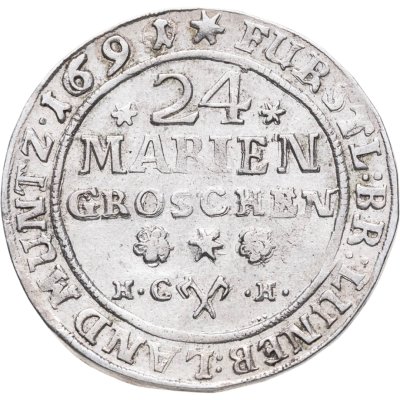 купить Германия, Брауншвейг-Вольфенбюттель 24 мариенгроша 1691