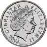 Купить Гибралтар 5 пенсов 2003 "Магот, Берберская обезьяна"