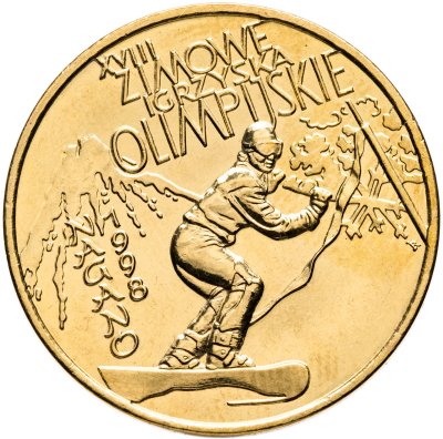 купить Польша 2 злотых (zlotе) 1998 XVIII зимние Олимпийские Игры, Нагано-98