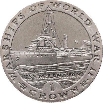 купить Гибралтар 1 крона 1993 "Корабли Второй мировой войны - USS McLANAHAN"