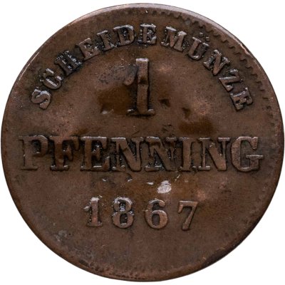 купить Германия, Бавария 1 пфенниг 1867