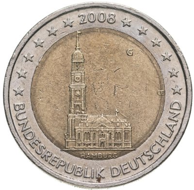 купить Германия 2 евро 2008 "Церковь св. Михаила, Гамбург"