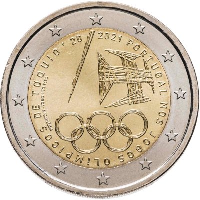 купить Португалия 2 евро (euro) 2021 Игры XXXII Летней Олимпиады Токио-2020