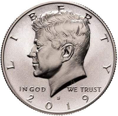 купить США 1/2 доллара 2019 "Kennedy Half Dollar", знак монетного двора: "S" - Сан-Франциско
