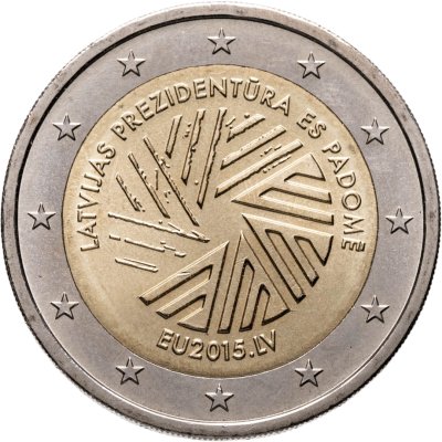 купить Латвия 2 евро 2015 "Президентство Латвии в Совете ЕС"
