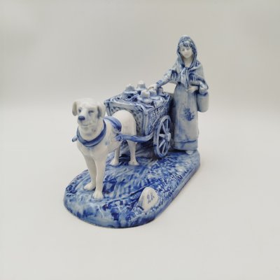 купить Статуэтка "Продажа молока на собачьей упряжке", фарфор, роспись, Западная Европа, 1970-1990 гг.