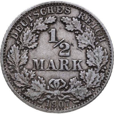 купить Германия 1/2 марки (mark) 1907 D - Мюнхен