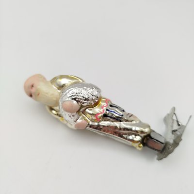 купить Ёлочная игрушка "Старик" из серии "Сказка о золотой рыбке" на прищепке, стекло, металл, роспись, Завод стеклянных ёлочных украшений и оптических изделий, г. Москва, СССР, 1950-1960 гг.