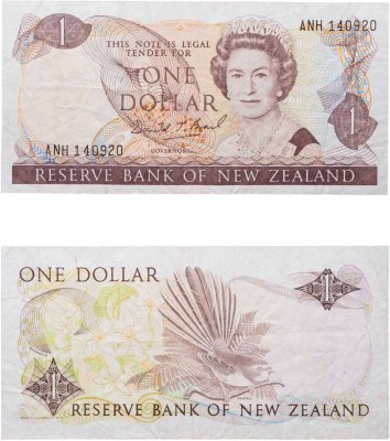 купить Новая Зеландия 1 доллар 1981-1992 год (Pick 169b)