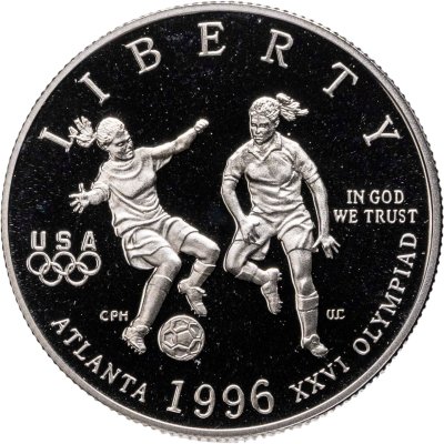 купить США 1/2 доллара 1996 "XXVI летние Олимпийские Игры, Атланта 1996 - Футбол"