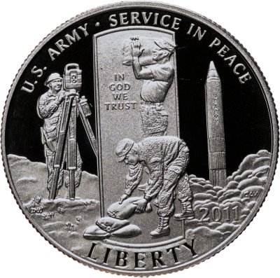 купить США 50 центов (1/2 доллара, half dollar) 2011 S Армия США, знак монетного двора: "S" - Сан-Франциско