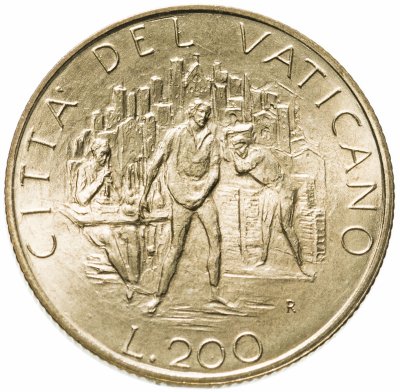 купить Ватикан 200 лир 1989 Три фигуры