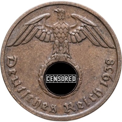 купить Германия, Третий рейх 1 рейхспфенниг (reichspfennig) 1938 "А"