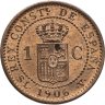 Купить Испания 1 сентимо (sentimo) 1906