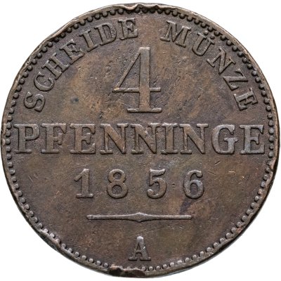 купить Пруссия 4 пфеннинга (pfennige) 1856 А