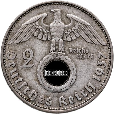 купить Германия, Третий Рейх 2 рейхсмарки 1937, знак монетного двора "D"