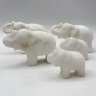Купить Набор из пяти фигурок слонов, мрамор, резьба, СССР, 1970-1990 гг.
