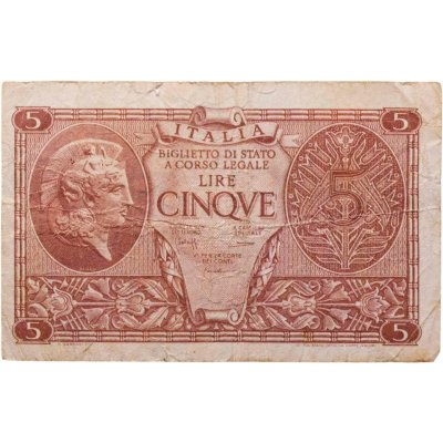 купить Италия 5 лир 1944
