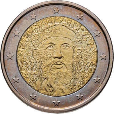 купить Финляндия 2 евро 2013 "125 лет со дня рождения Франса Эмиля Силланпяя"