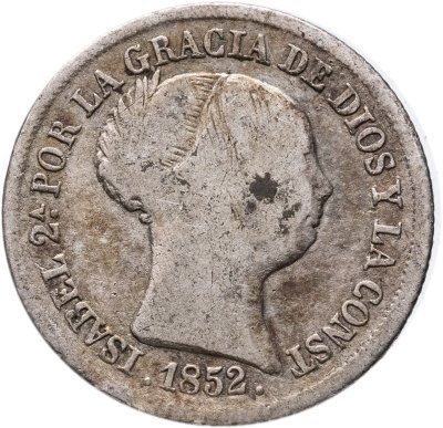купить Испания 2 реала (reales) 1852