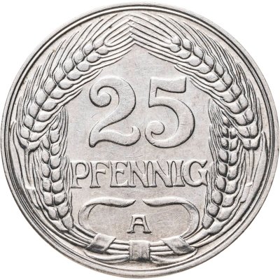 купить Германия 25 пфеннигов (pfennig) 1910 A