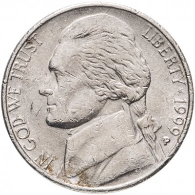 купить США 5 центов (cents) 1999 P, отметка монетного двора: "P" - Филадельфия