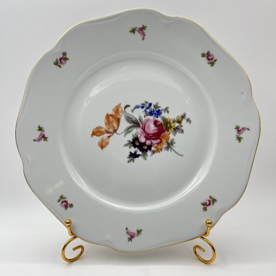 купить Блюдо "Мейсенский букет", фарфор, деколь, золочение, Bohemia (Neurohlau), Чехословакия, 1970-1990 гг.