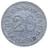 Купить Германия (нотгельды) 20 пфеннигов 1919  "Город Цвизель"