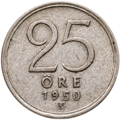 купить Швеция 25 эре (ore) 1950