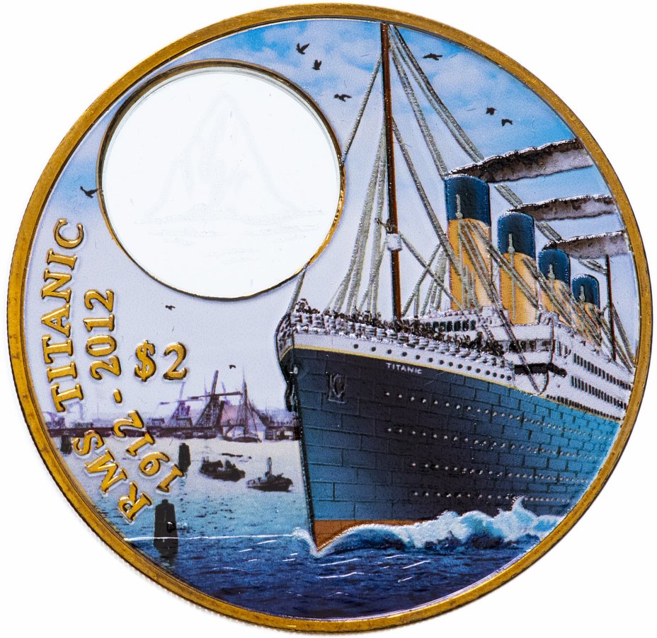 купить Виргинские Острова 2 доллара 2012 "Титаник", в футляре с сертификатом