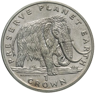 купить Остров Мэн 1 крона (crown) 1994 Заповедник планета Земля - Мамонт