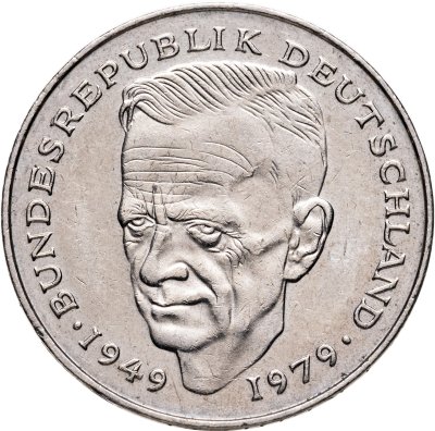 купить Германия 2 марки 1990 "Курт Шумахер, 30 лет Федеративной Республике"