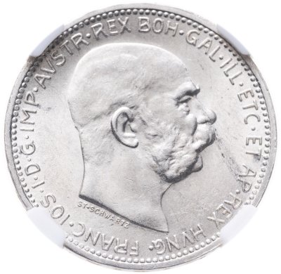 купить Австро-Венгрия 1 крона 1916 для Австрии в слабе ННР MS63