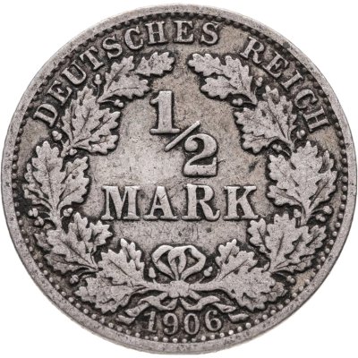 купить Германия 1/2 марки 1906, знак монетного двора: "A" - Берлин
