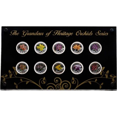 купить Сингапур 1 доллар 2011 набор монет «Орхидеи» Proof (10 монет)