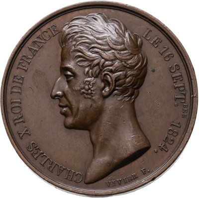купить Франция Медаль 1824-1830 гг "Королевский коллеж Людовика Великого - Король Франции Карл X (Шарль)"