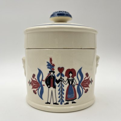 купить Конфетница (горшочек для фуа-гра) "Ribeauvillé", фаянс, деколь с подрисовкой, Sarreguemines, Франция, 1950-1960 гг.
