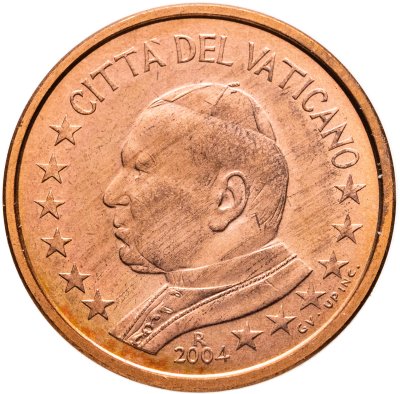 купить Ватикан 5 центов (cents) 2004 "Портрет Папы Иоана Павла II"
